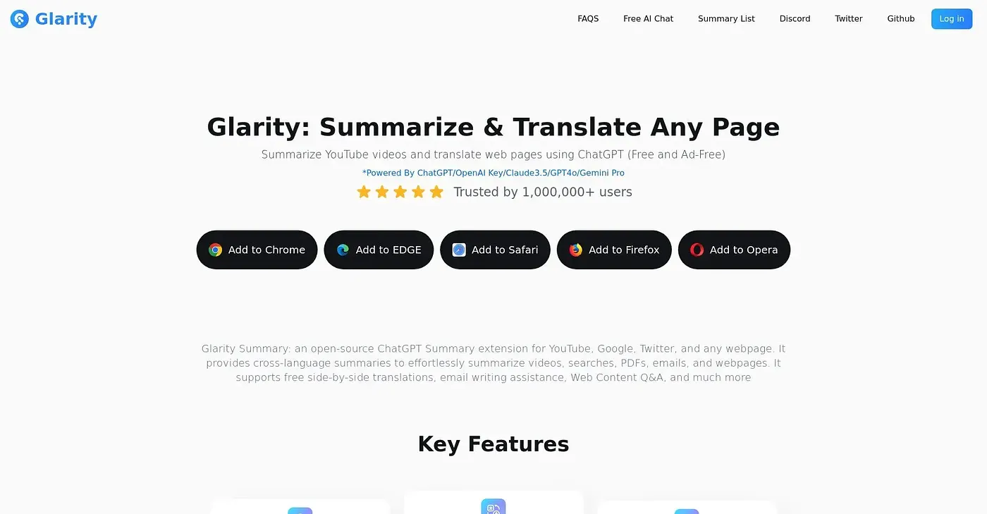 Screenshot of Glarity
