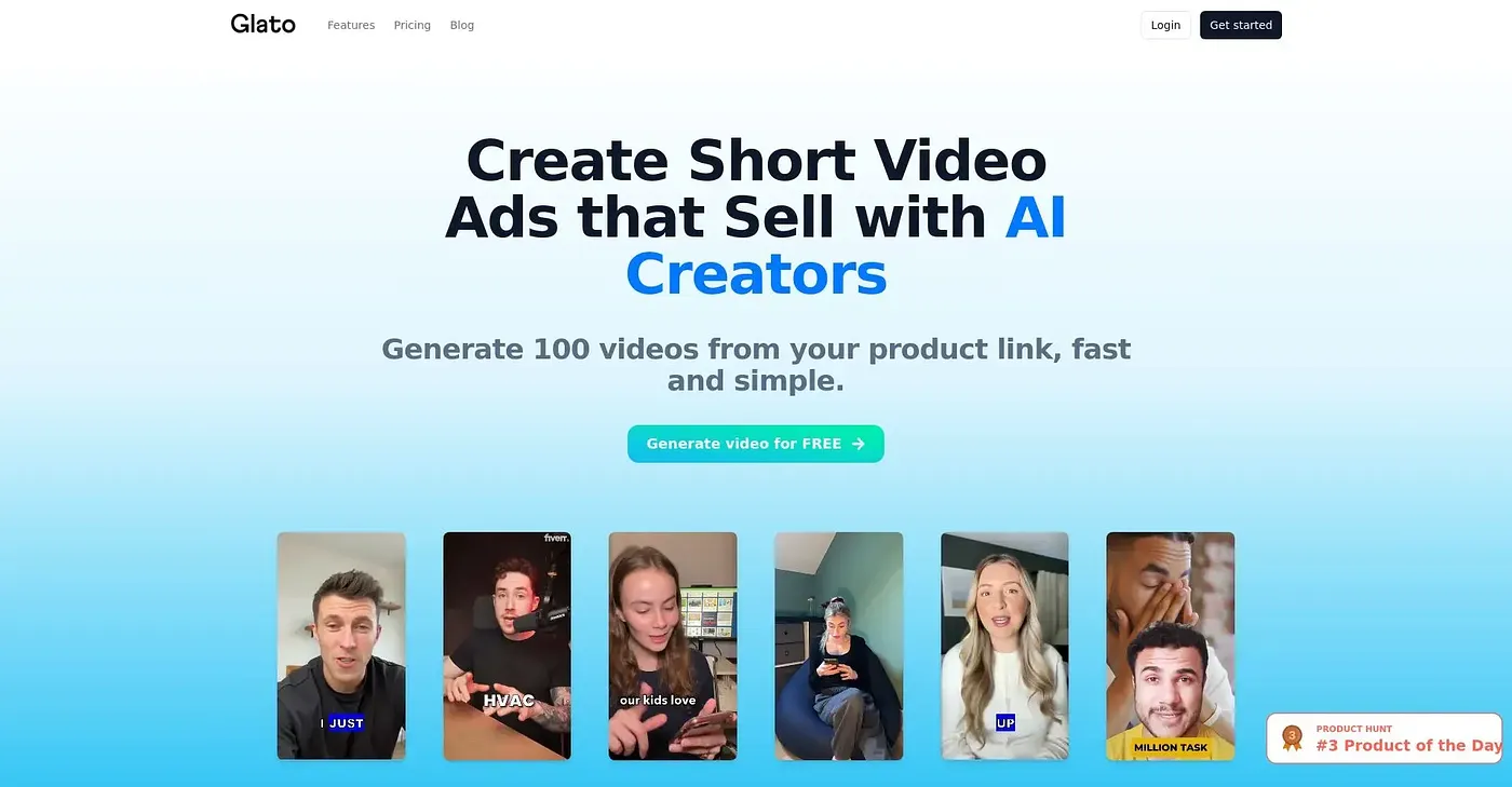 Screenshot of Glato AI