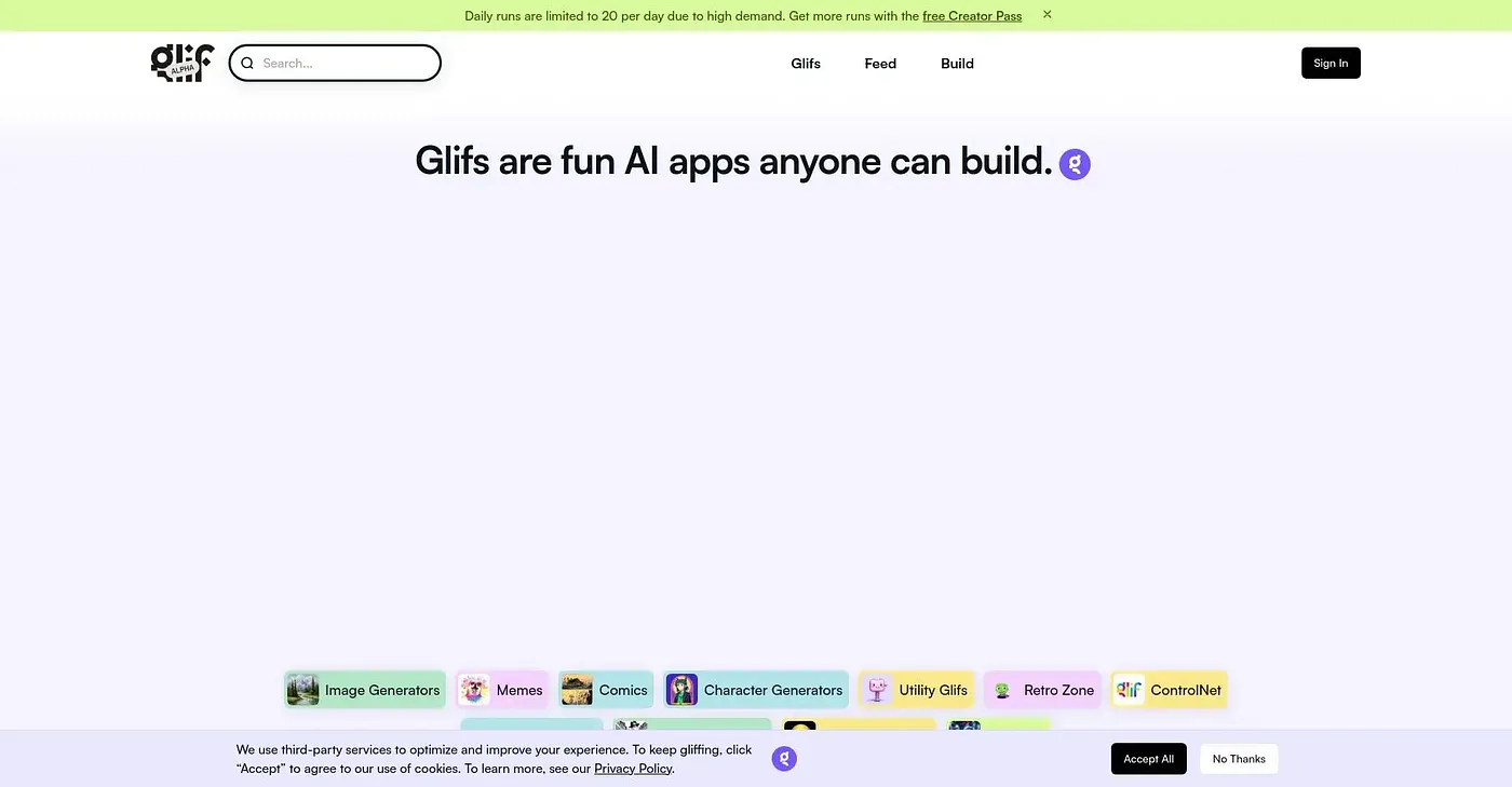 Screenshot of Glif