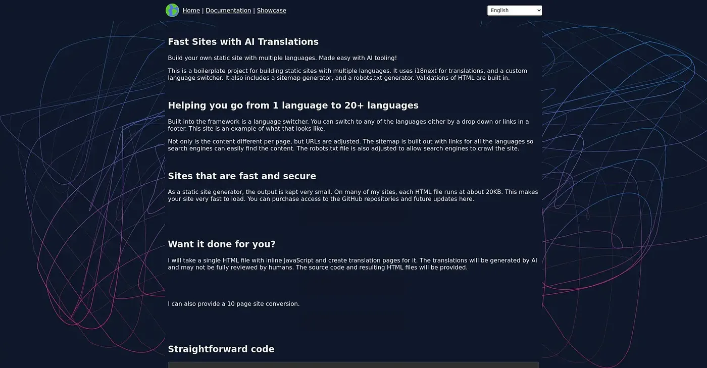 Screenshot of Global Sites AI