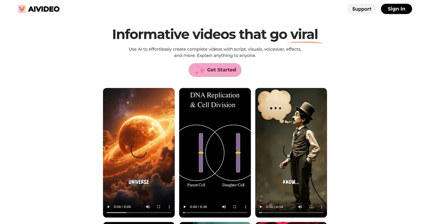 Screenshot of AI Video