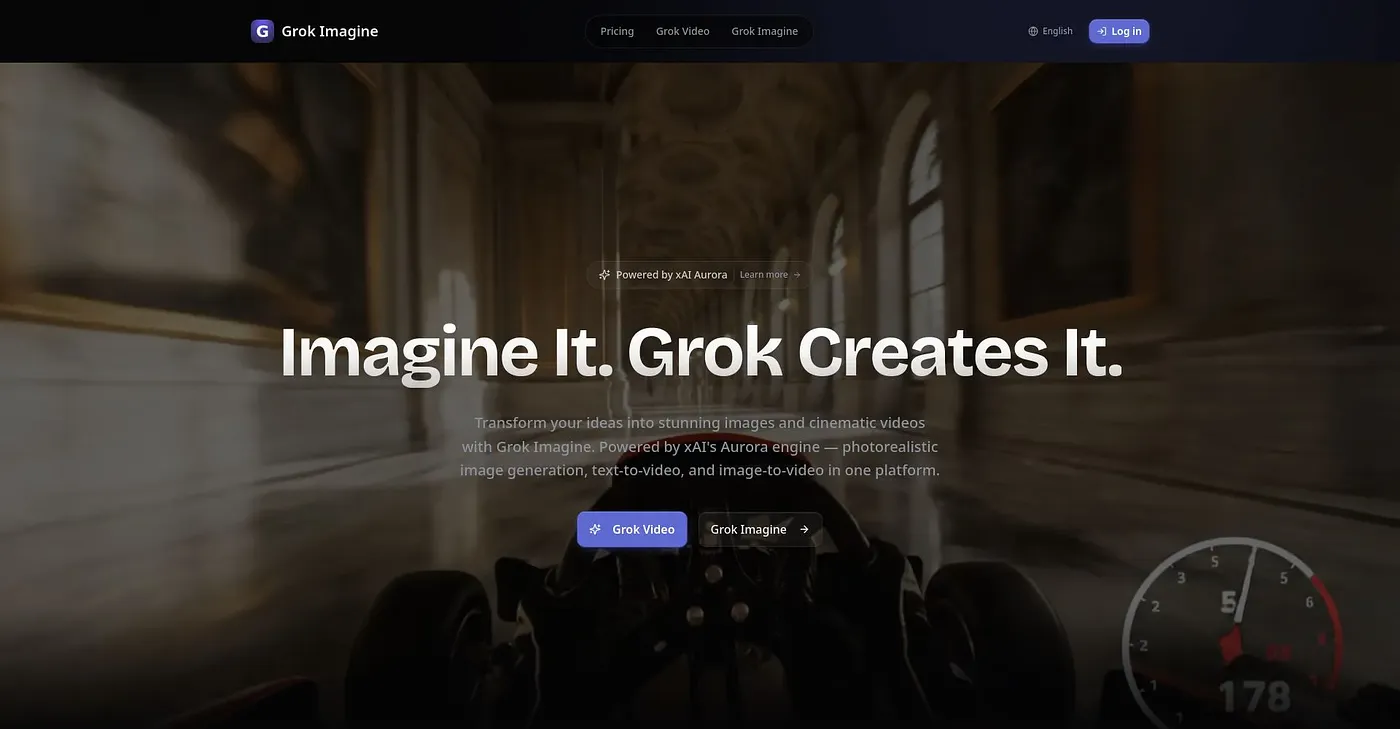 Screenshot of Grok Imagine