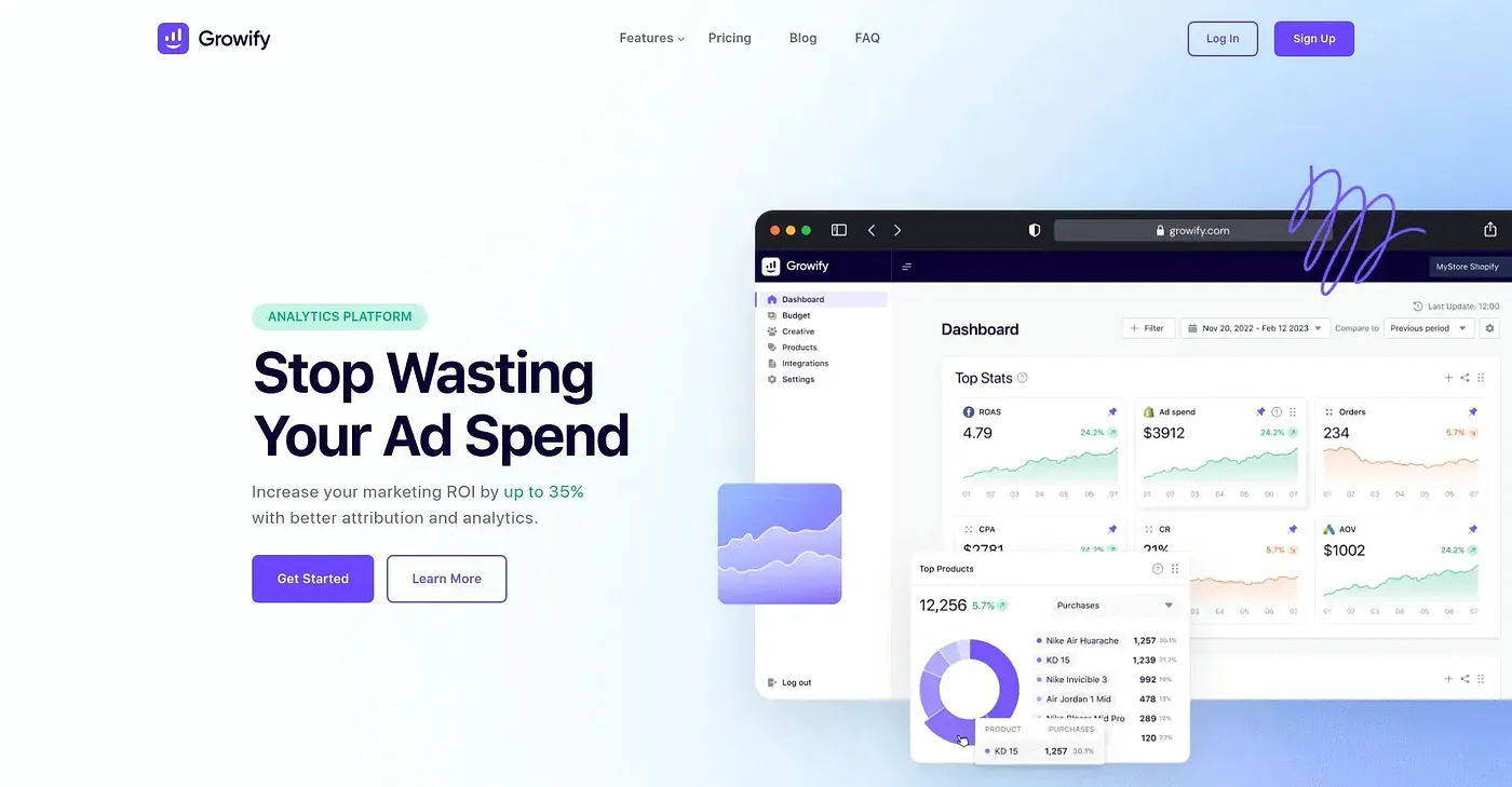 Screenshot of Growify AI