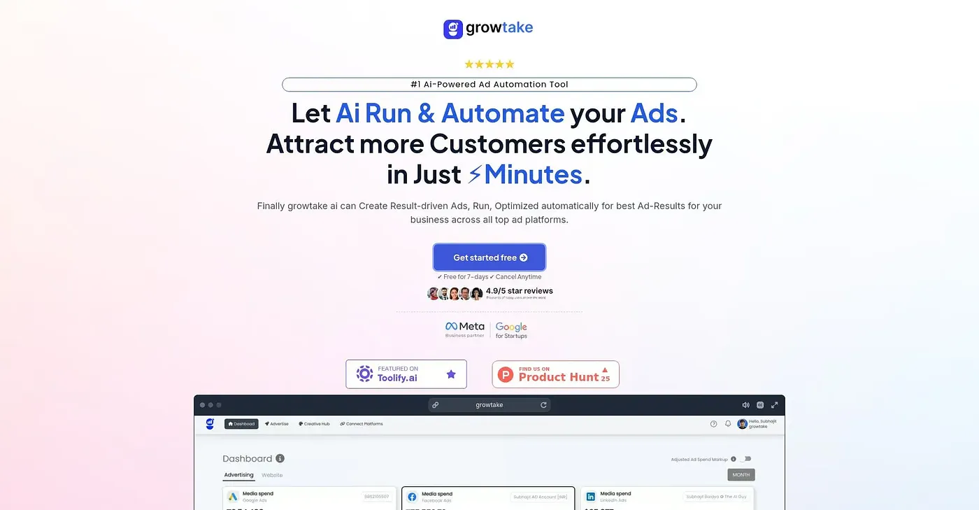 Screenshot of Growtake AI