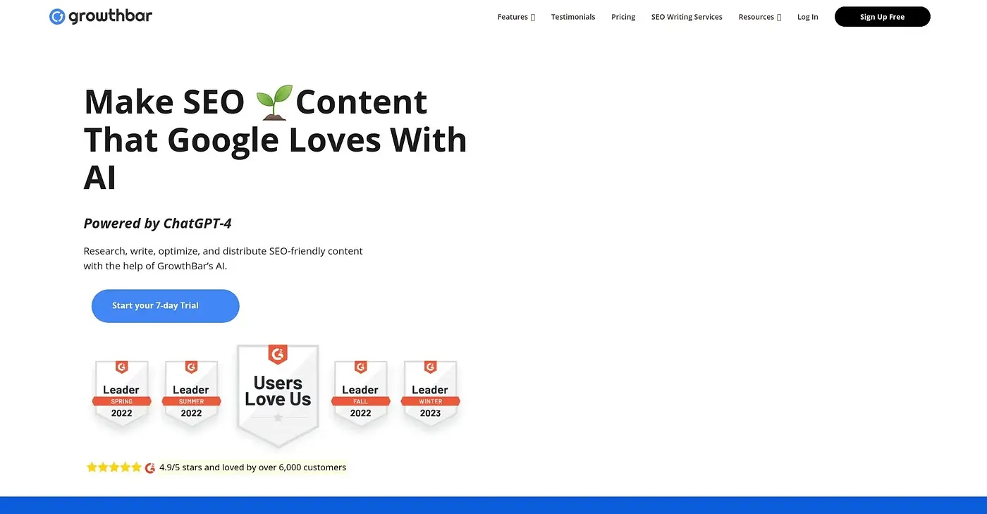 Screenshot of GrowthBar