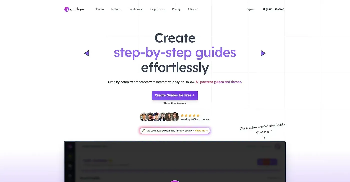 Screenshot of Guidejar