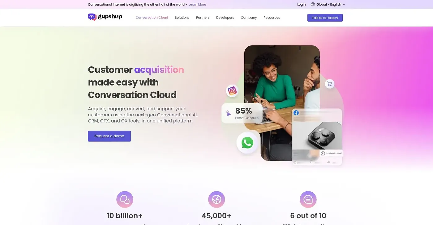 Screenshot of Gupshup