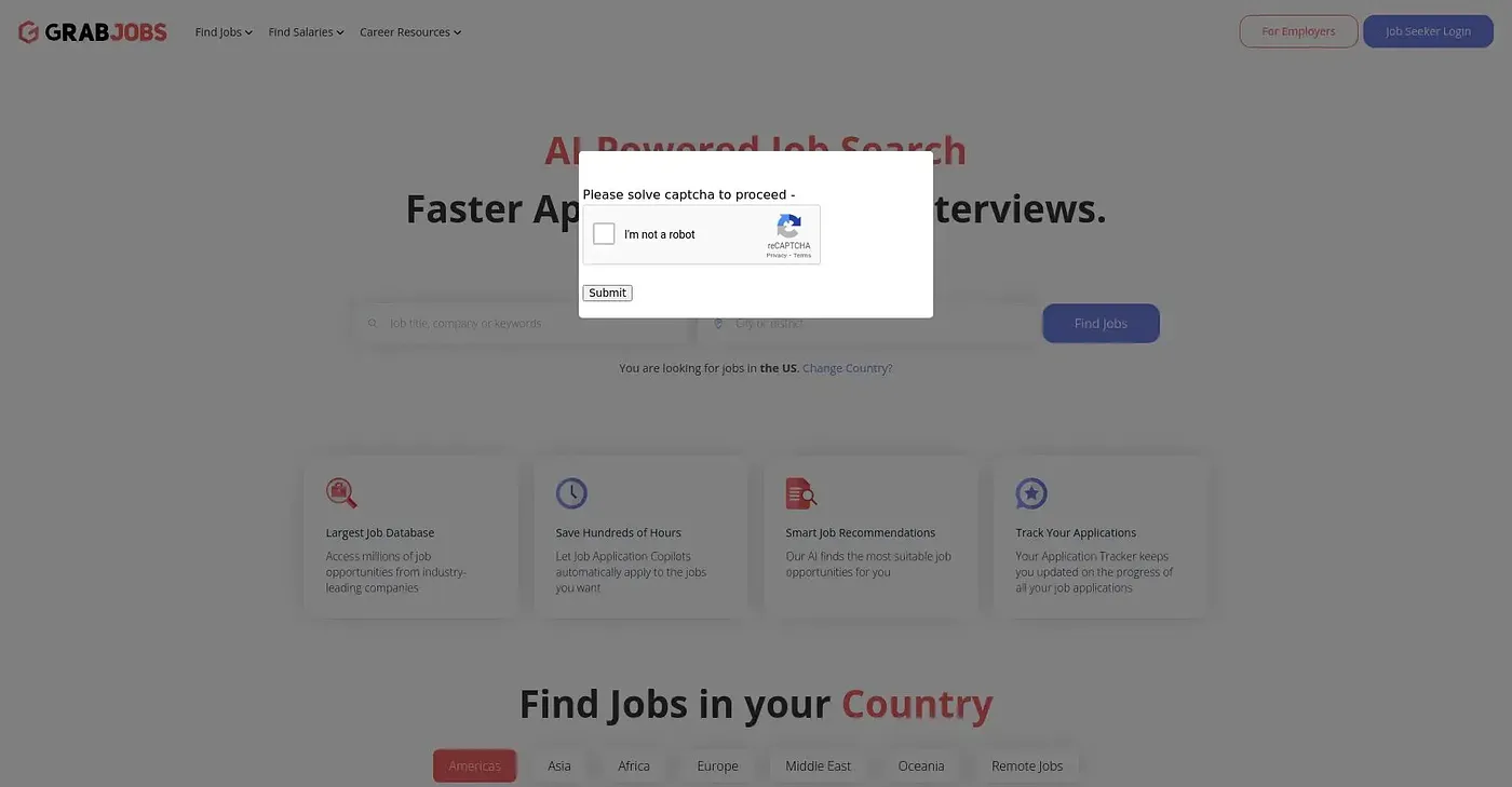 Screenshot of GrabJobs