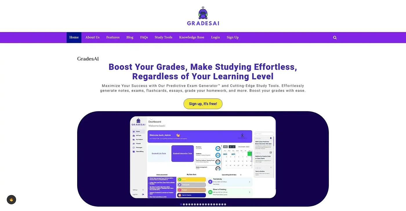 Screenshot of Grades AI