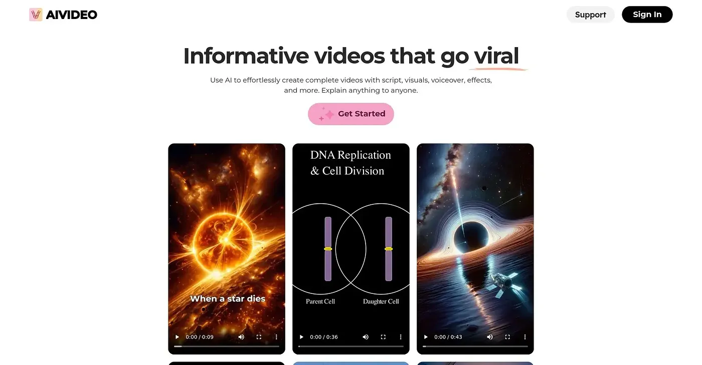 Screenshot of AI Video