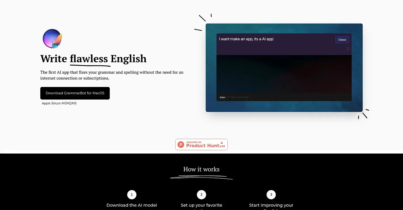 Screenshot of Grammar Bot