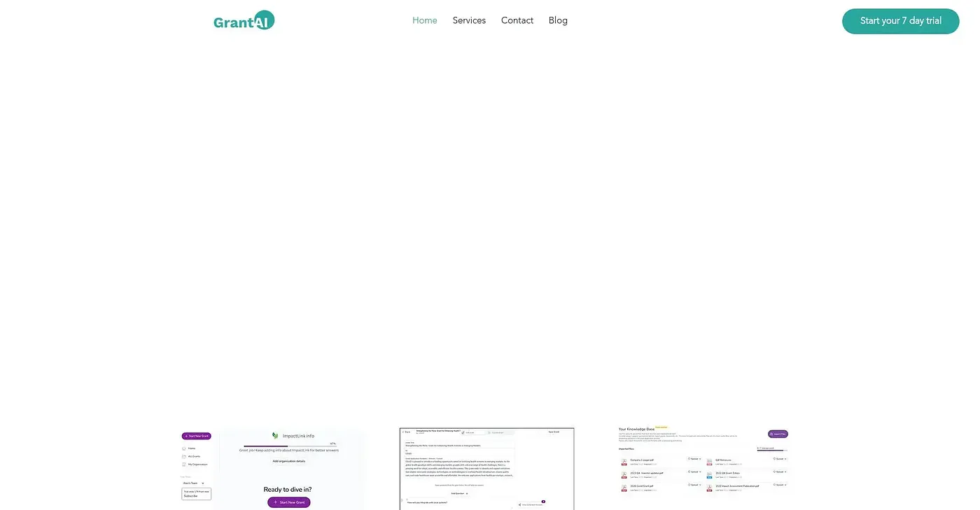 Screenshot of GrantAI