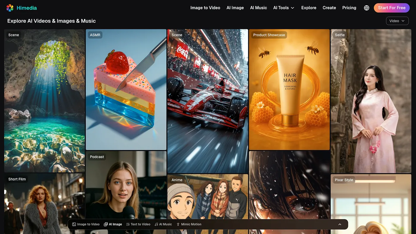 Screenshot of AI Video Generator