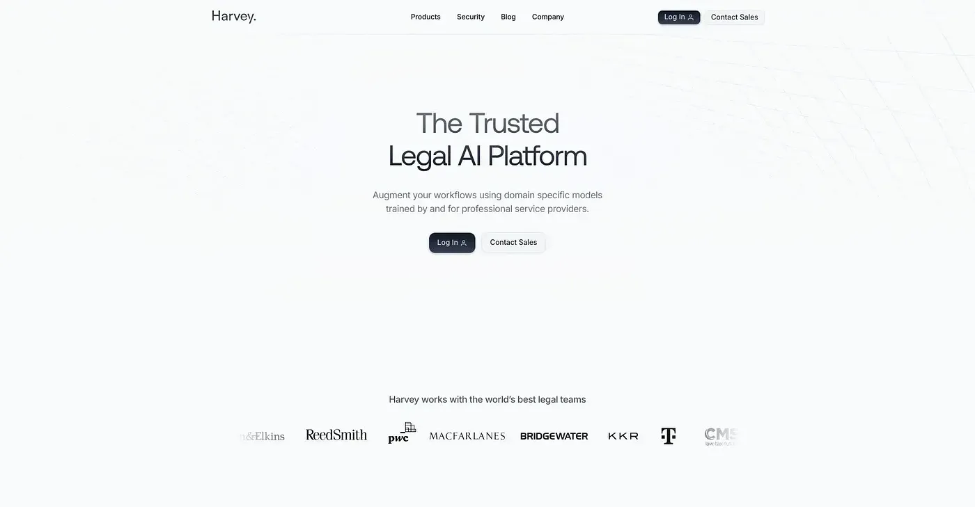 Screenshot of Harvey AI
