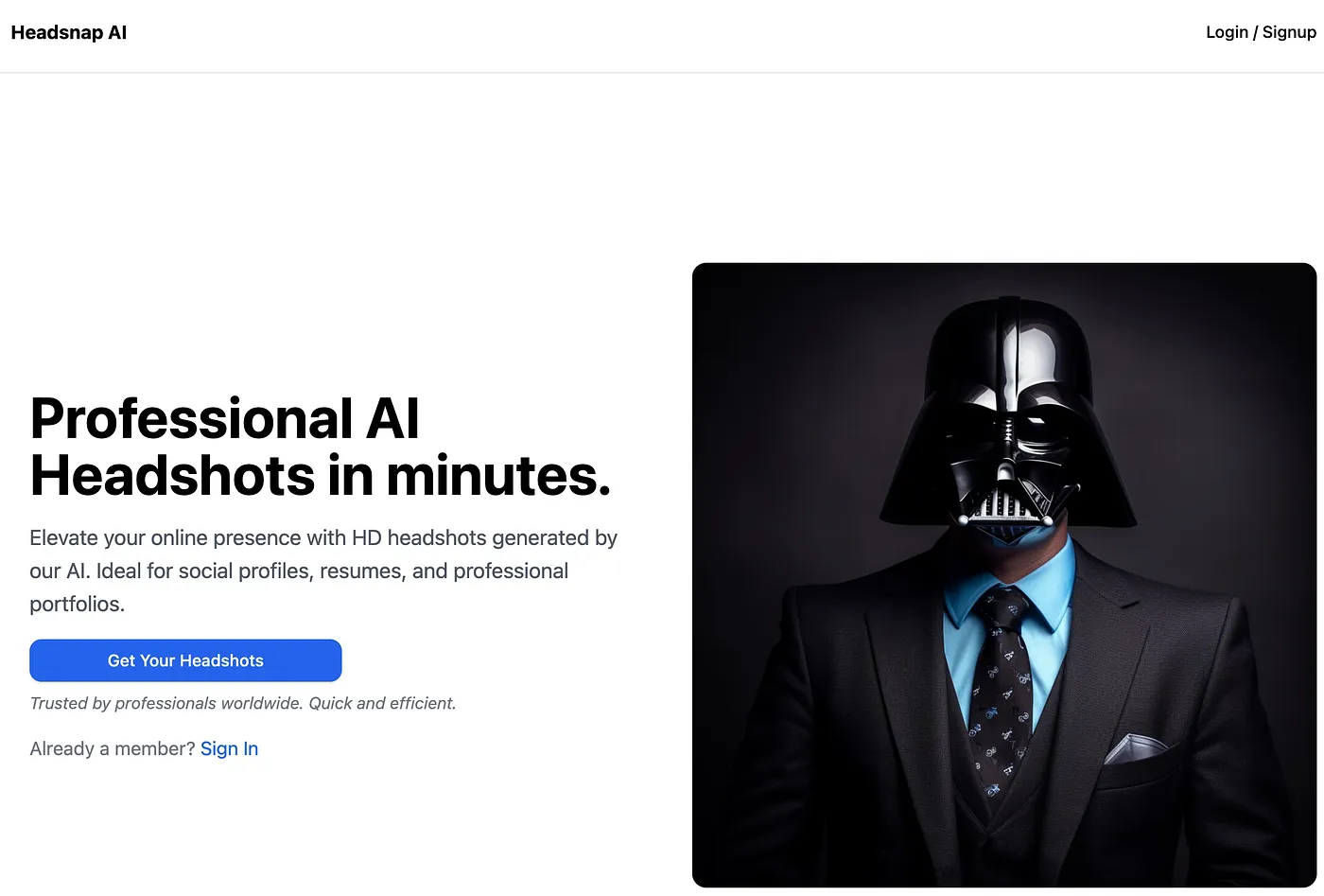 Screenshot of HeadSnap