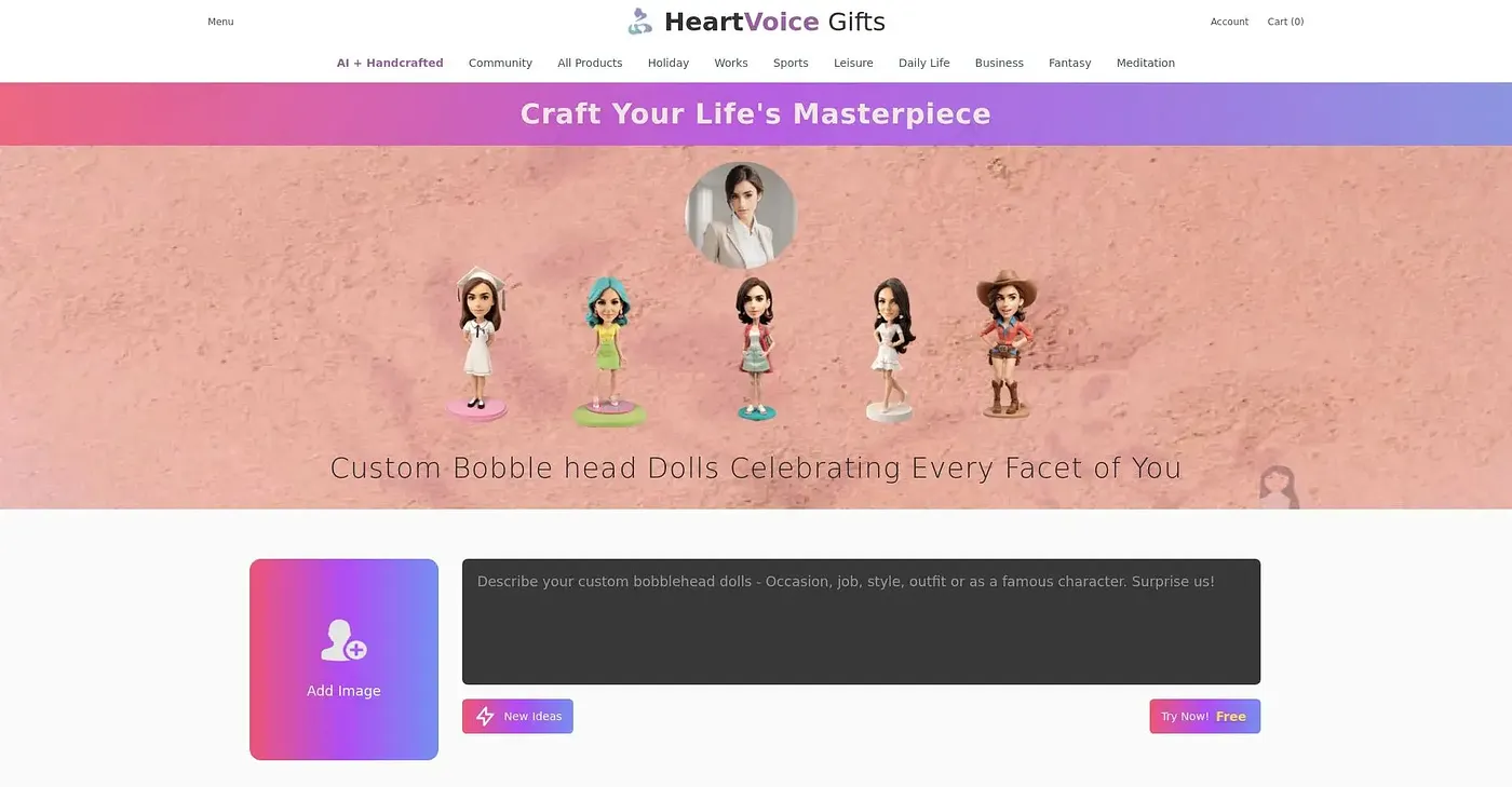 Screenshot of HeartVoice Gifts