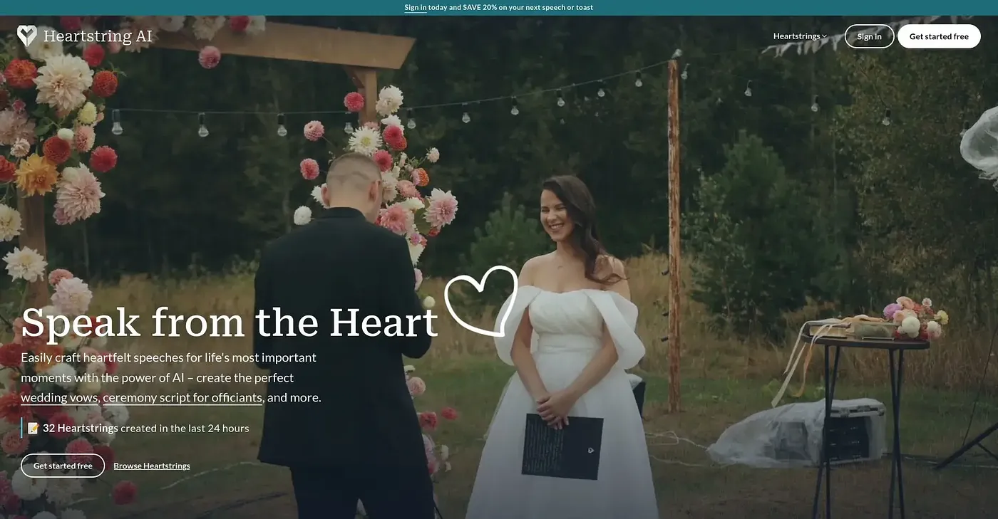 Screenshot of Heartstring AI