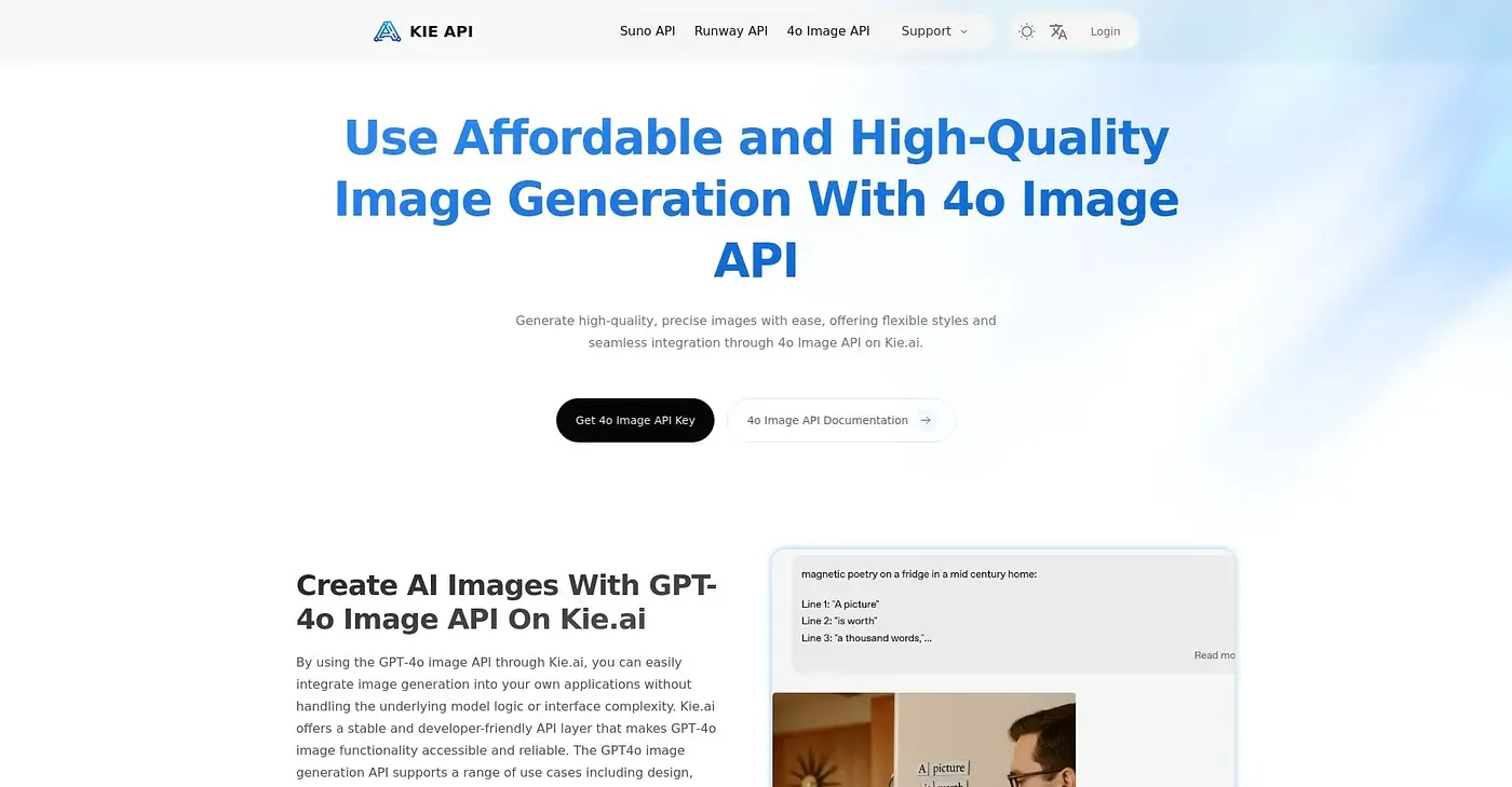 Screenshot of 4o Image API