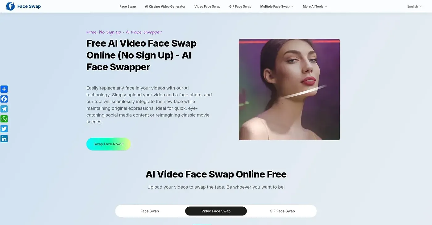 Screenshot of AI Video Face Swap