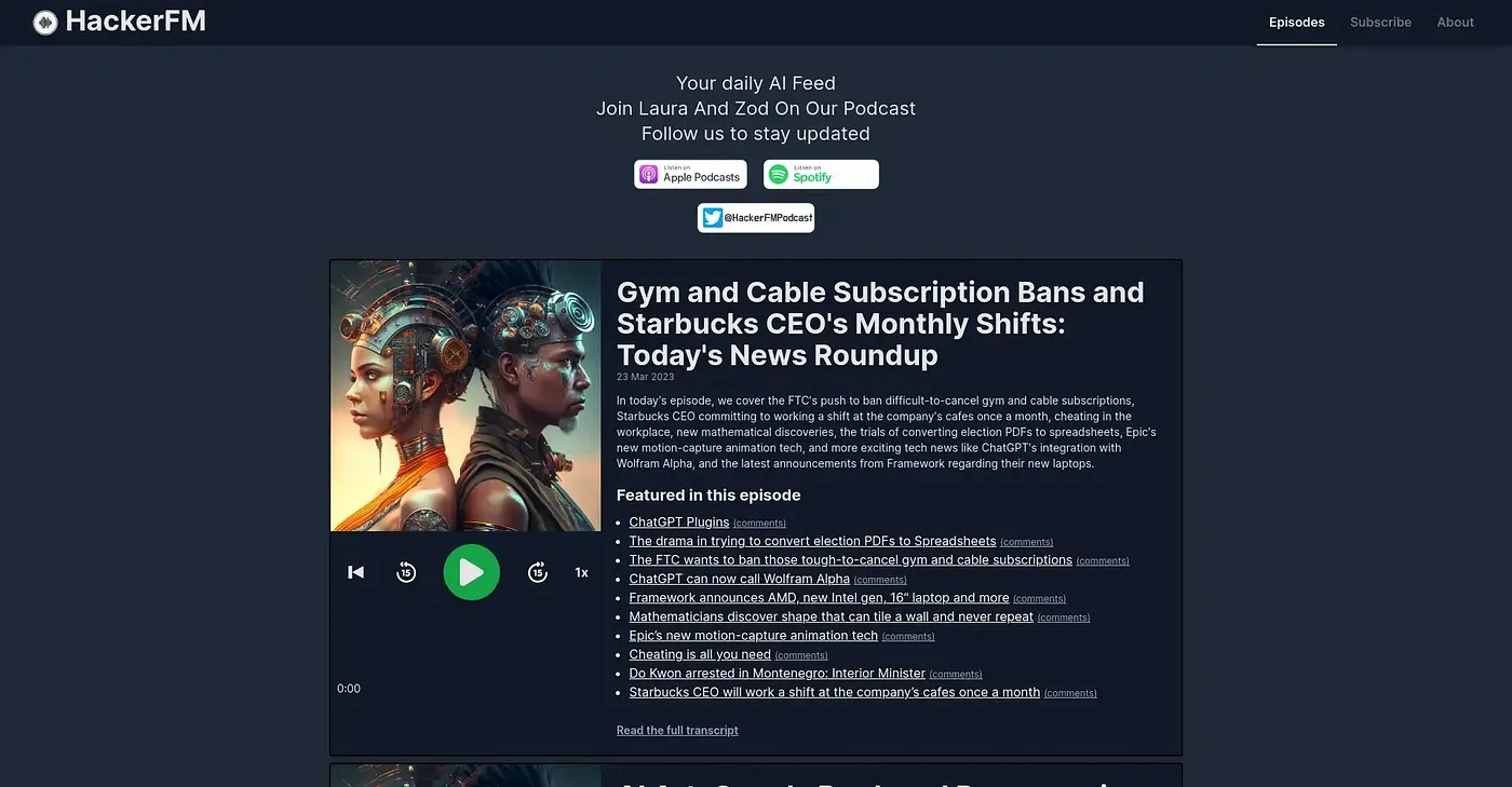 Screenshot of Hacker FM