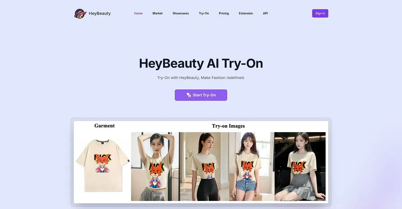 Screenshot of HeyBeauty