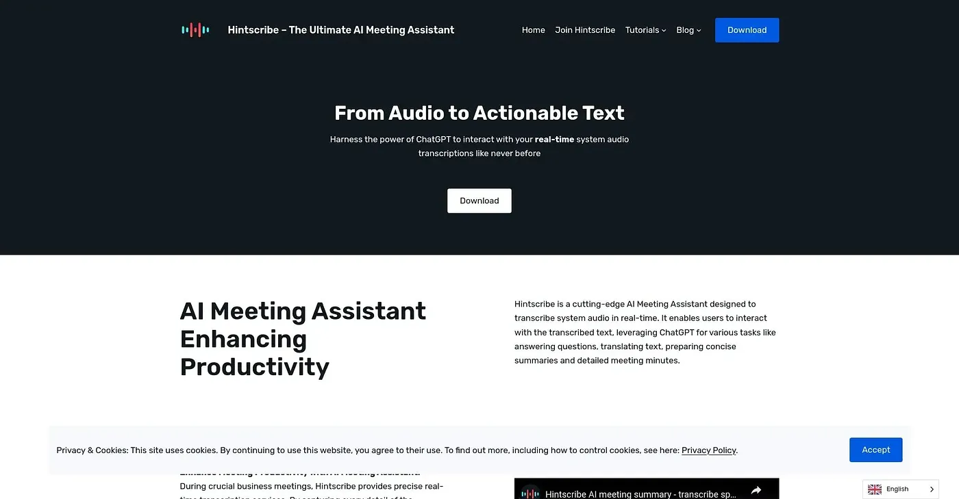 Screenshot of Hintscribe