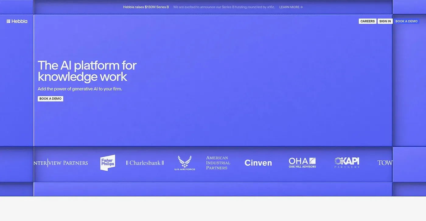 Screenshot of Hebbia AI