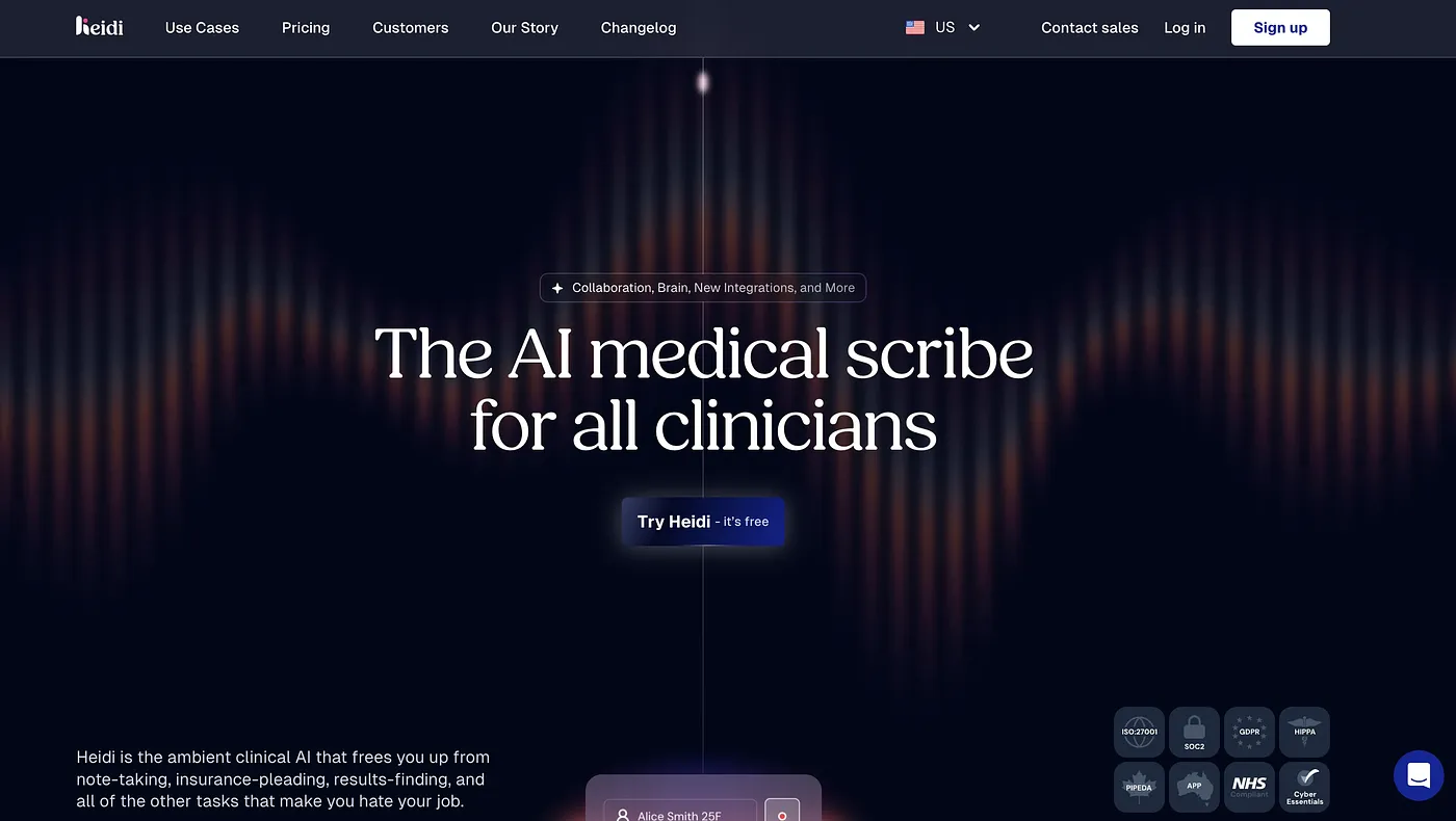 Screenshot of Heidi Health