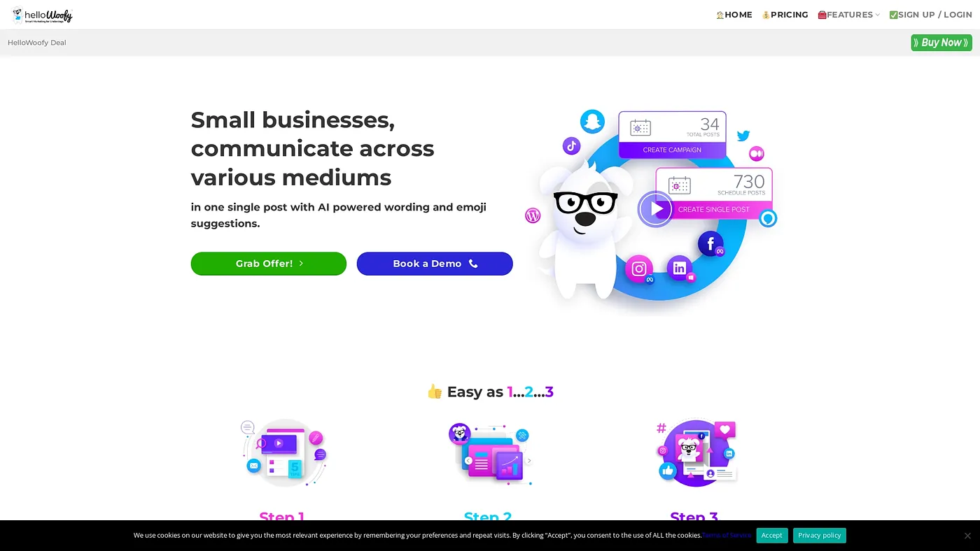 Screenshot of HelloWoofy