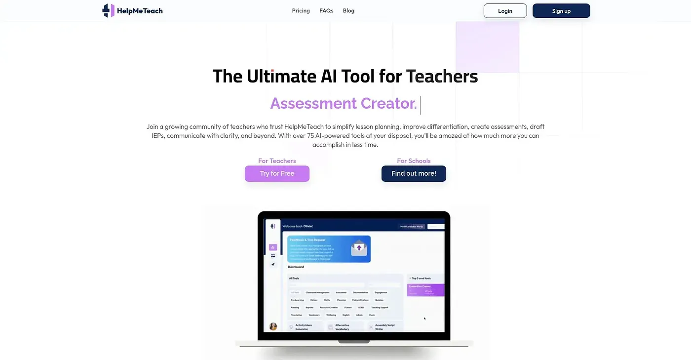Screenshot of Help Me Teach AI