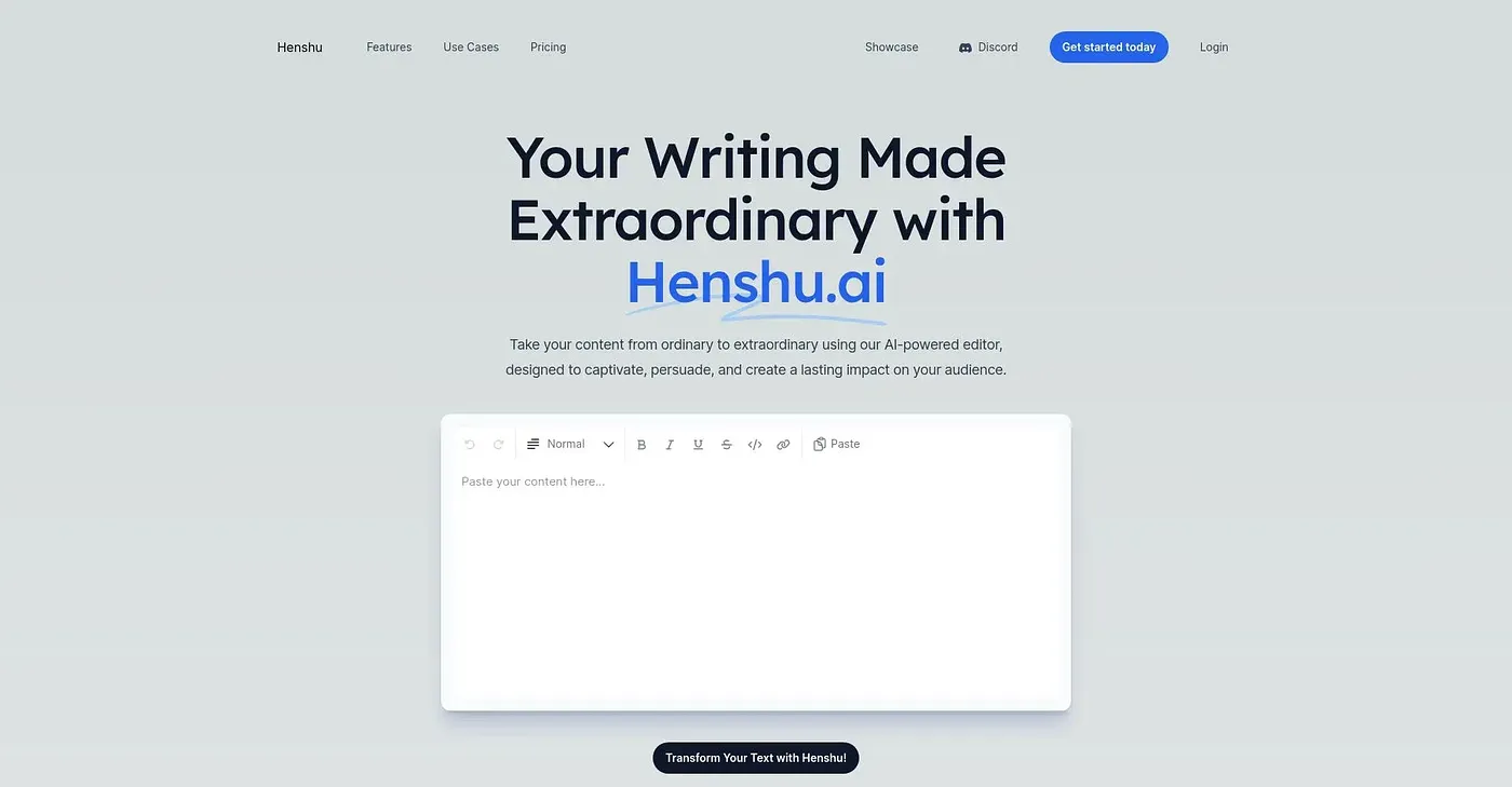 Screenshot of Henshu AI