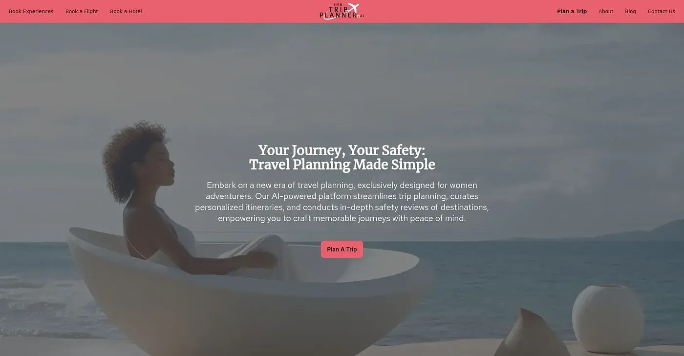 Screenshot of Her Trip Planner