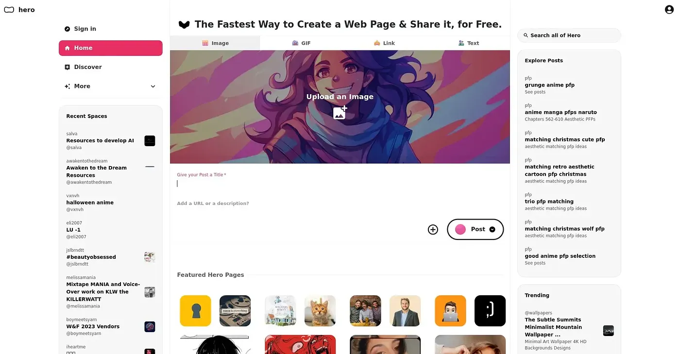 Screenshot of Hero