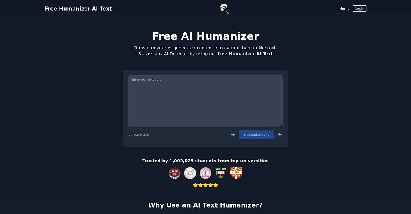 Screenshot of Humanizer AI Text