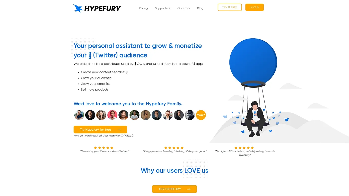 Screenshot of Hypefury