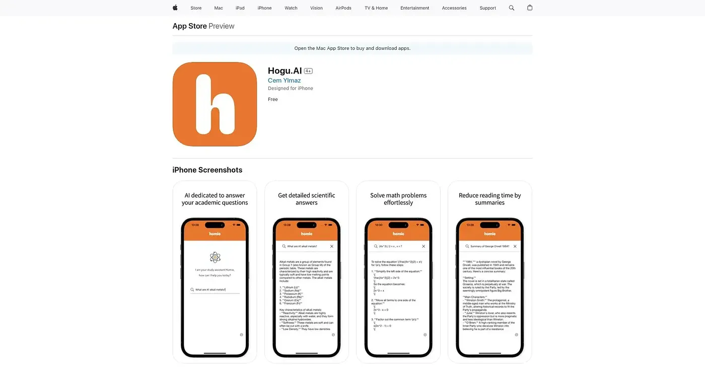 Screenshot of Homie.AI