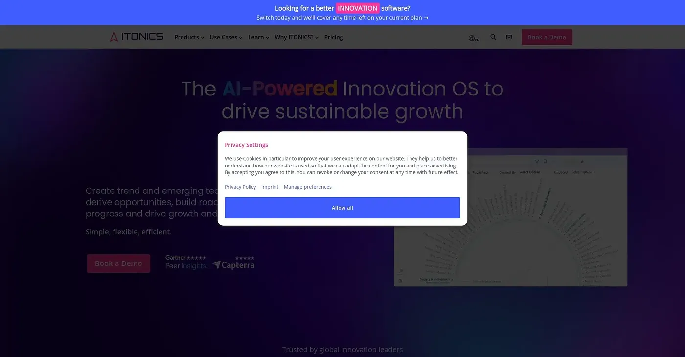 Screenshot of ITONICS Foresight