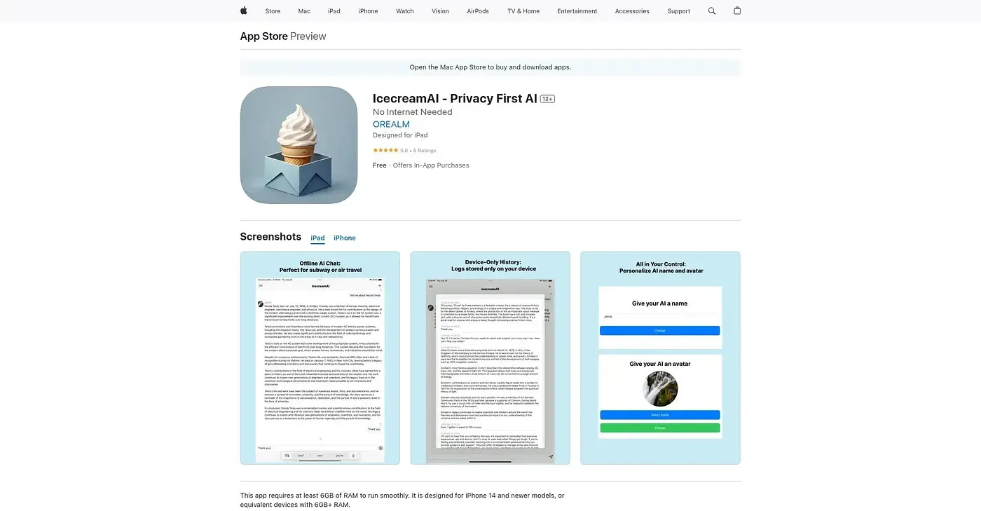 Screenshot of IcecreamAI