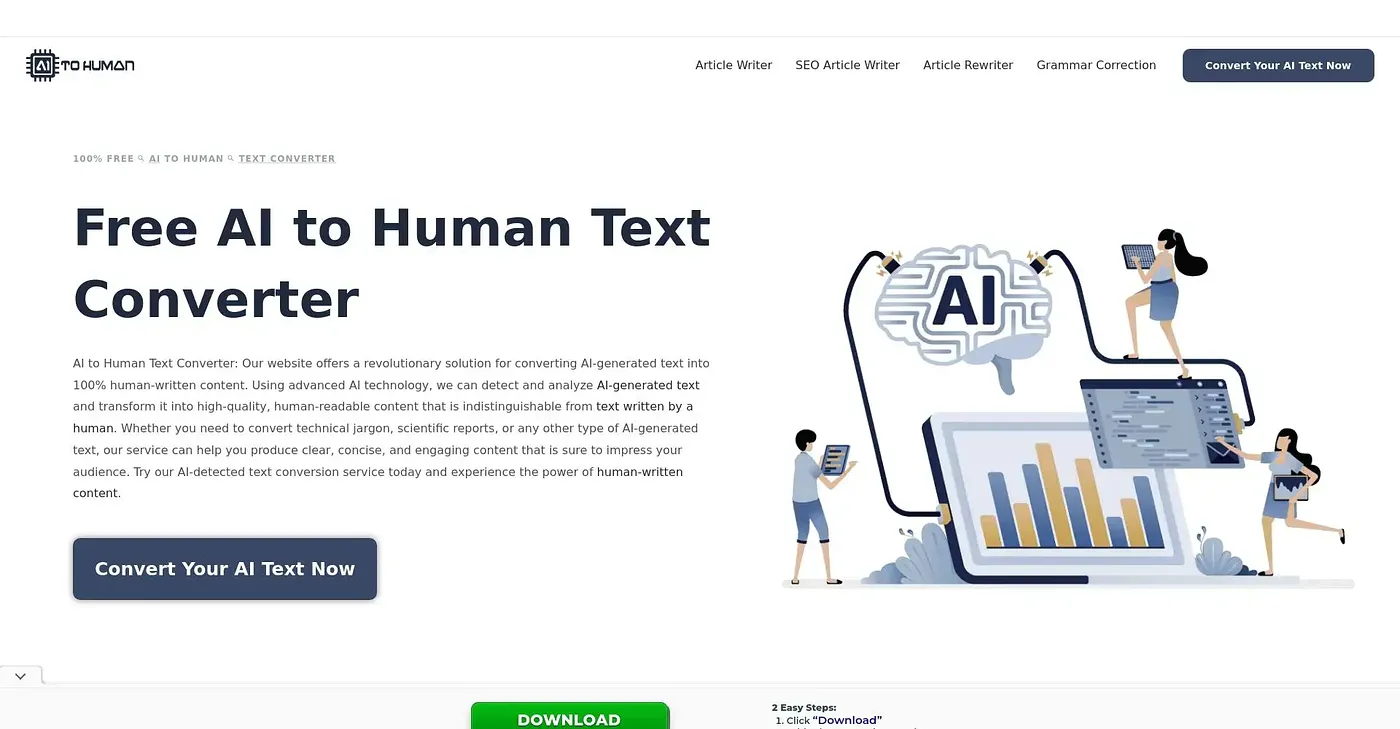 Screenshot of AI to Human