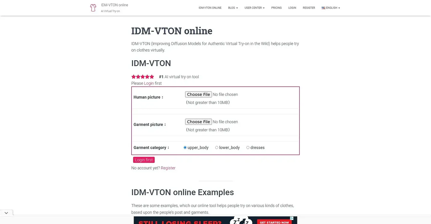 Screenshot of Idm Vton