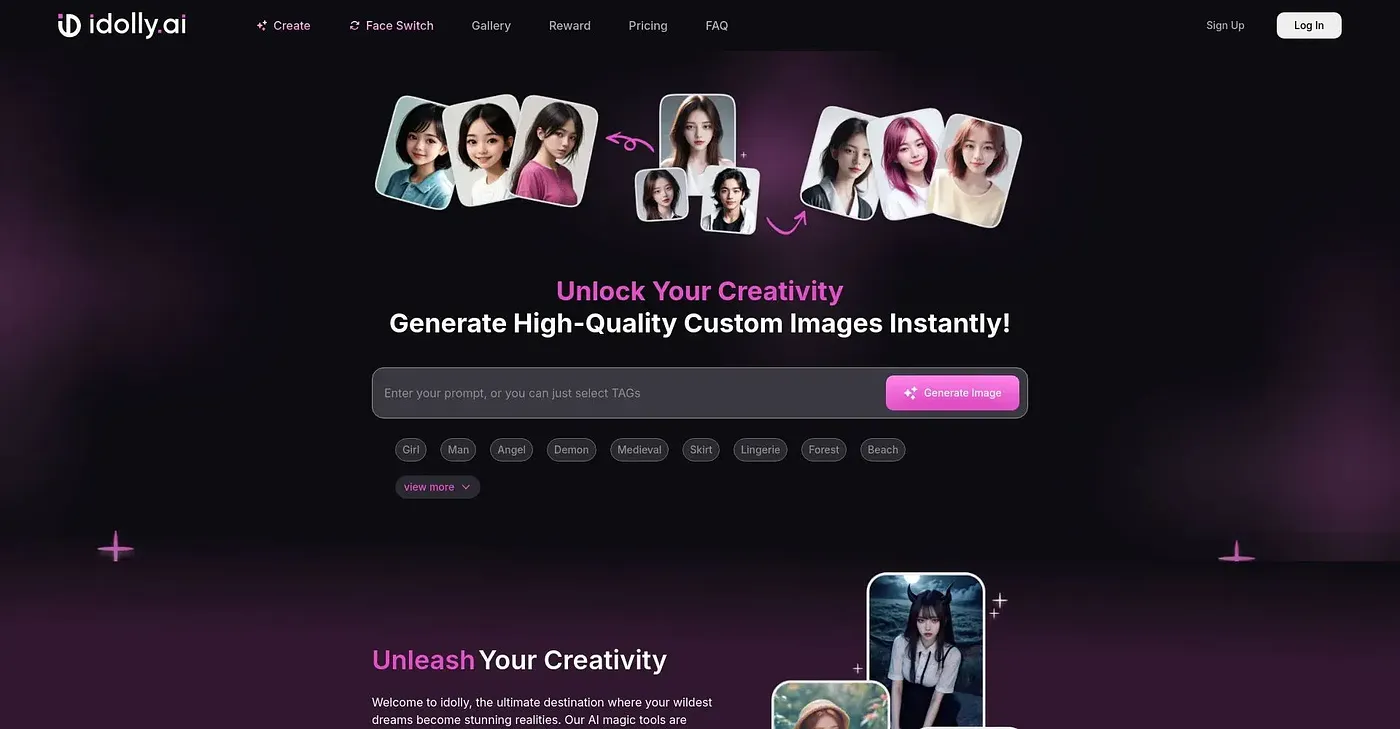 Screenshot of Idolly AI