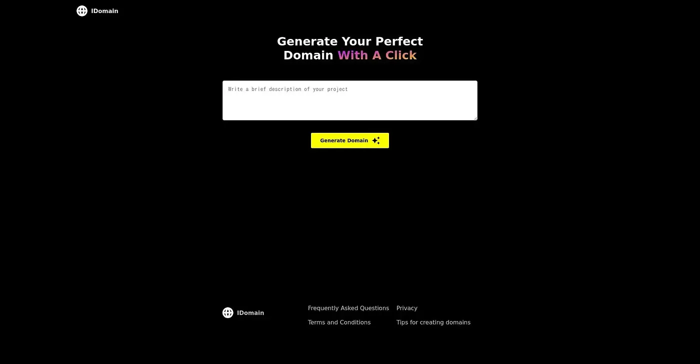 Screenshot of Idomains