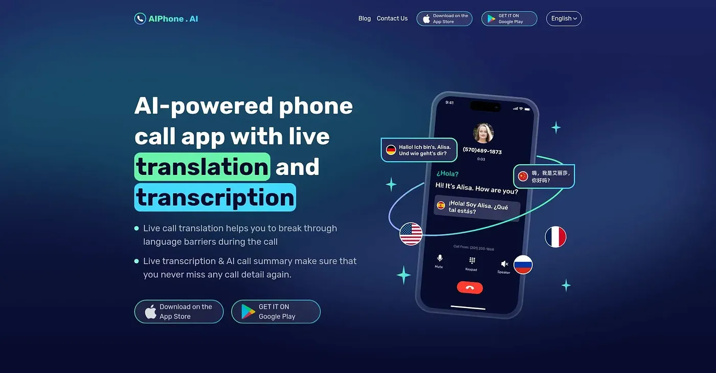 Screenshot of AI phone