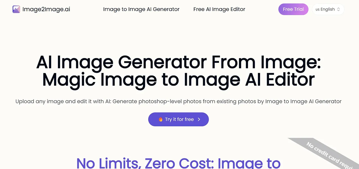 Screenshot of Image to Image AI