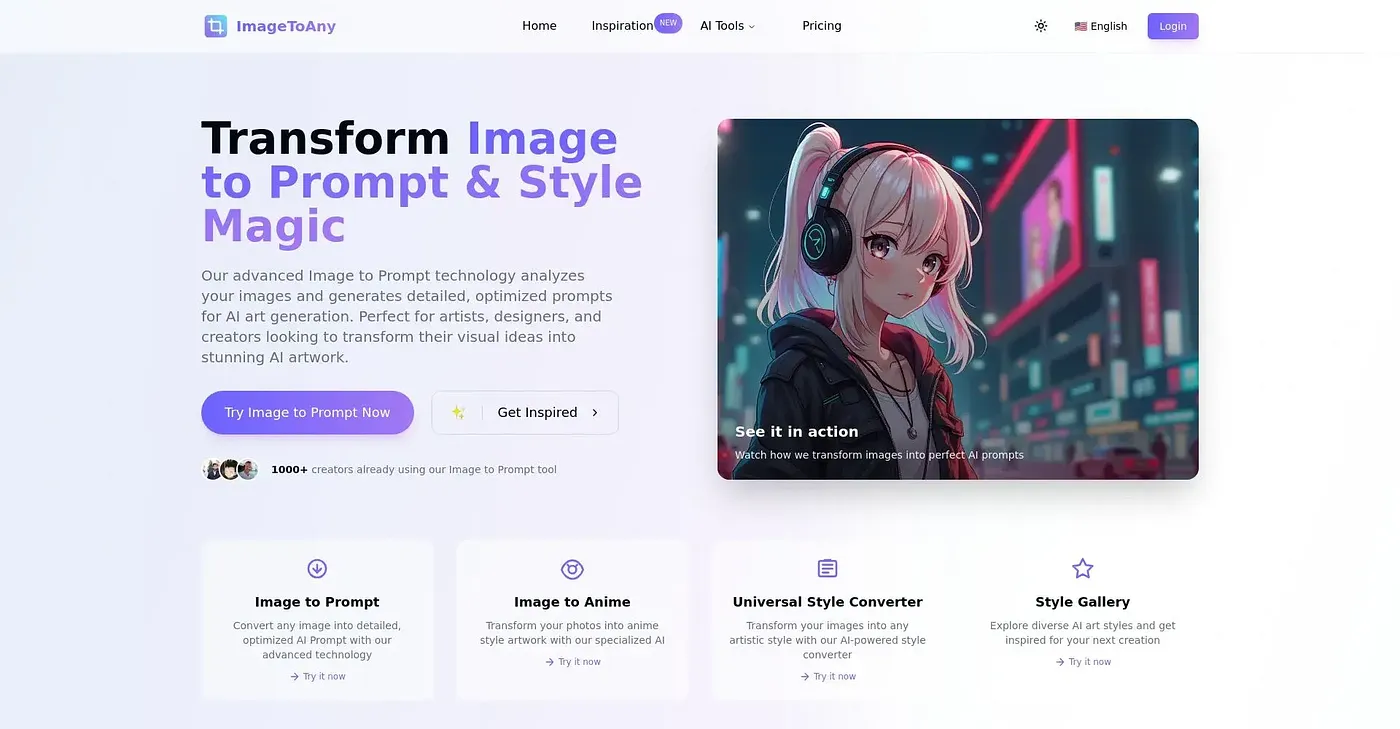 Screenshot of Image to Prompt