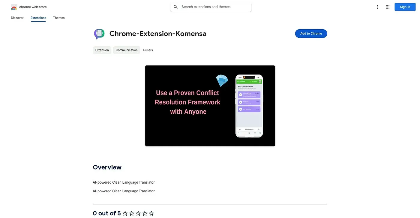 Screenshot of AI-Powered Clean Language Translator Chrome Extension