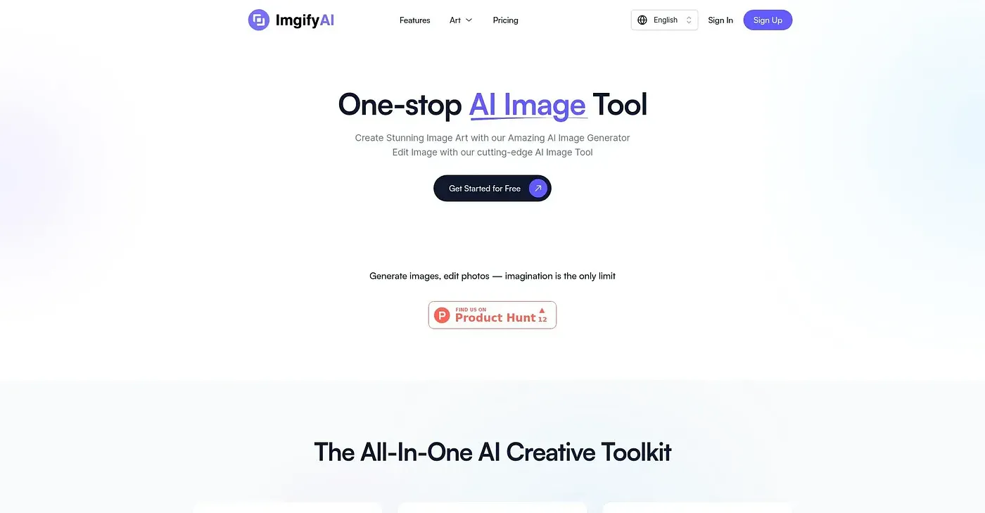 Screenshot of Imgify AI