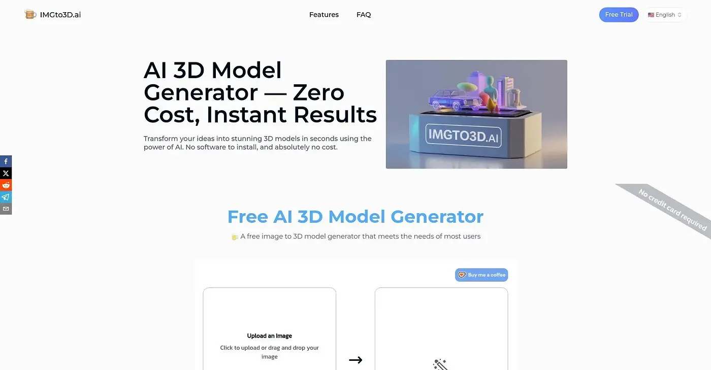 Screenshot of Imgto3D.ai