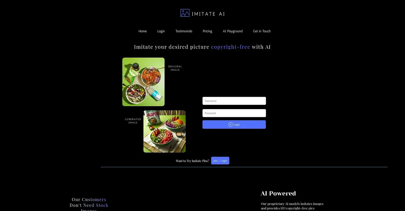 Screenshot of Imipics AI