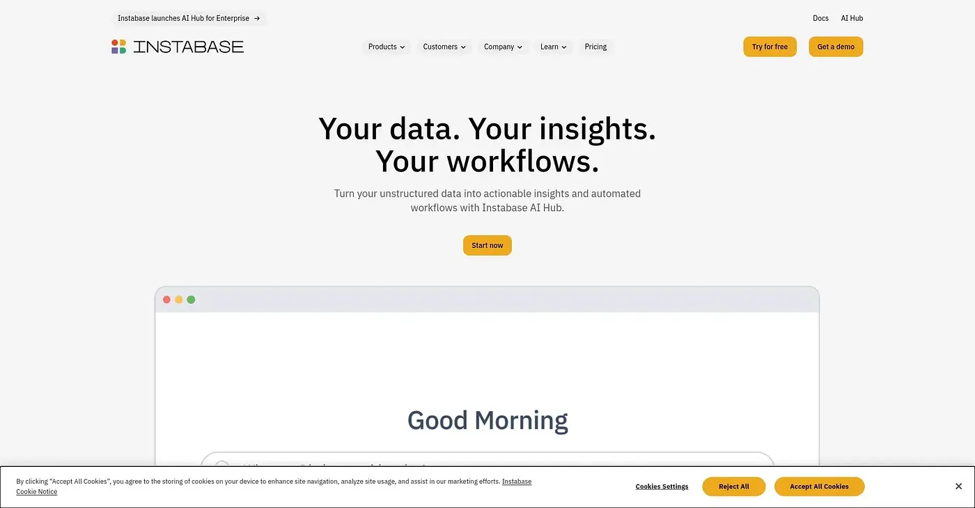 Screenshot of Instabase